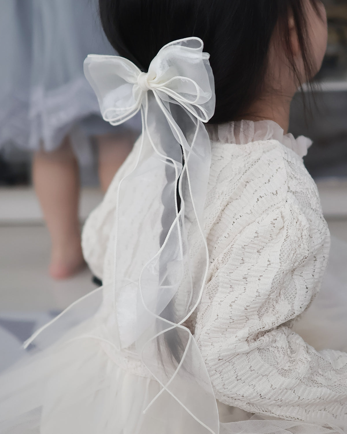 Organza Long Ribbon Hair Clip