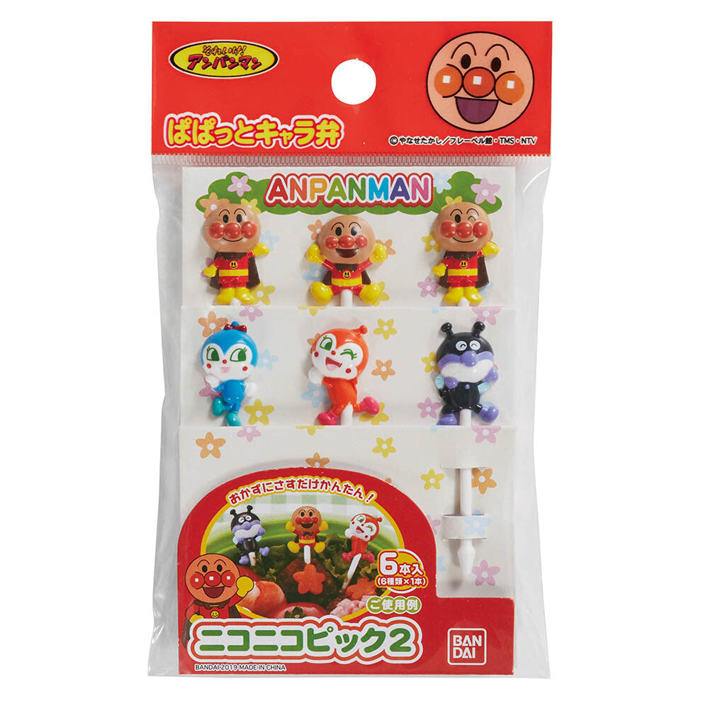 日本直送｜便當用品｜麵包超人食物籤6支裝