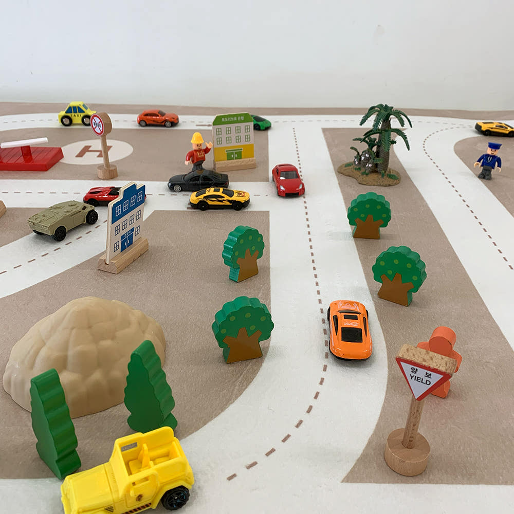 兒童房防滑短絨地毯｜Doingsome城市小車車地毯