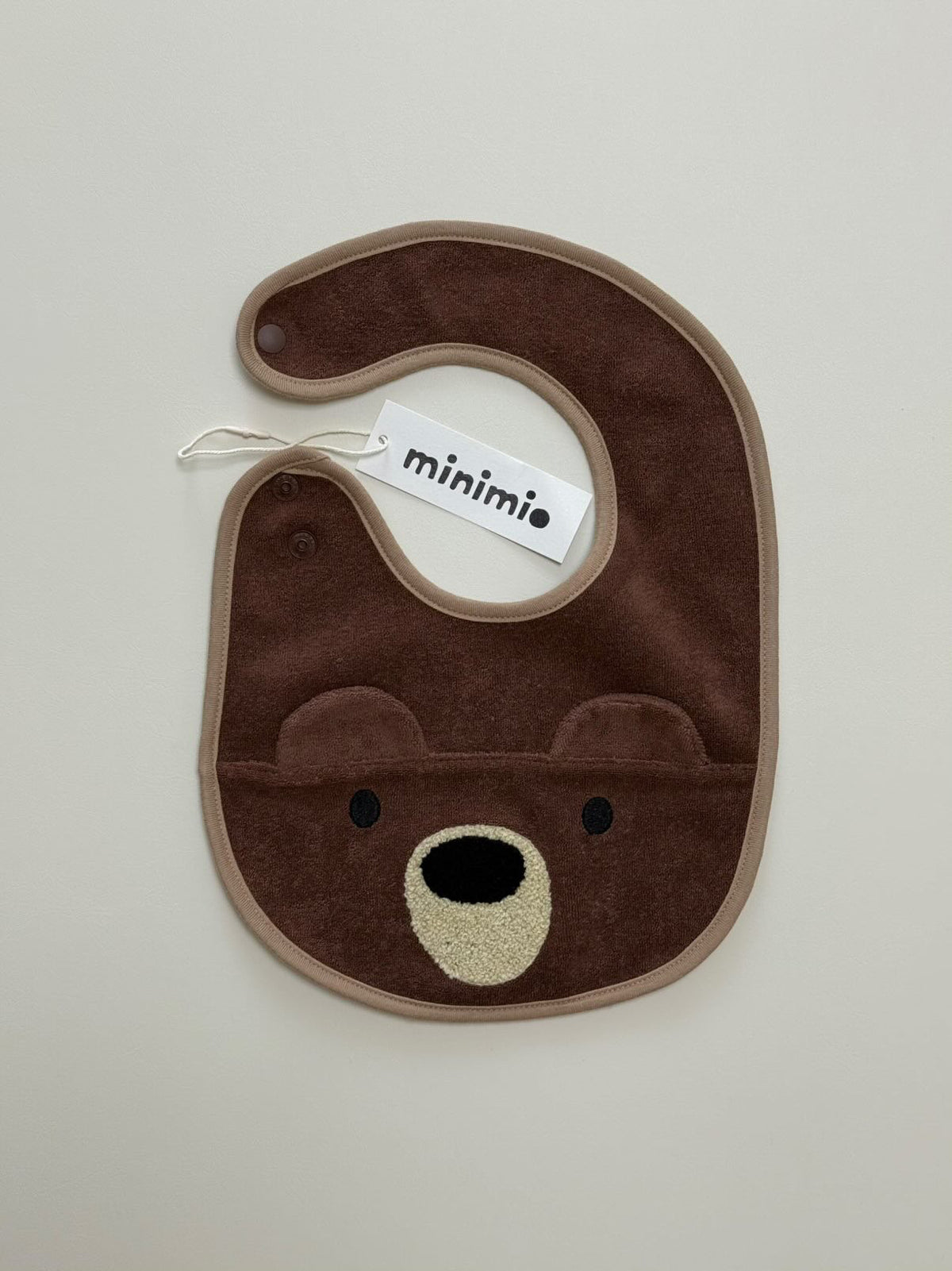 嬰兒純棉口水肩｜Minimio動物造型寶寶圍兜 - 小熊款
