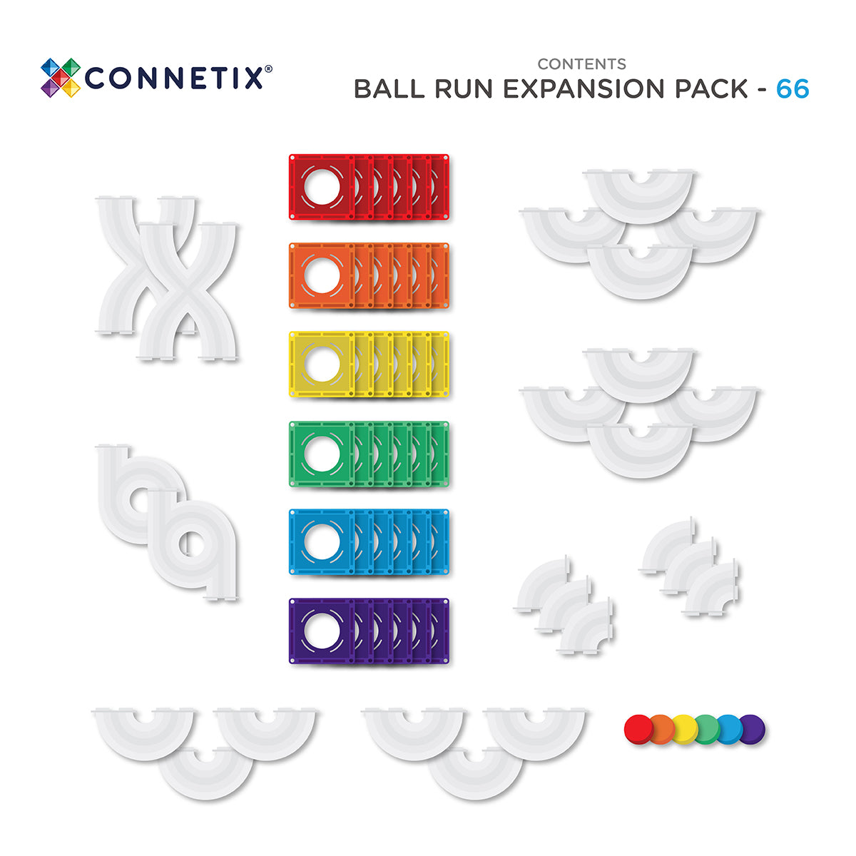 CONNETIX磁力片彩虹滾球軌道擴充組 (66片)