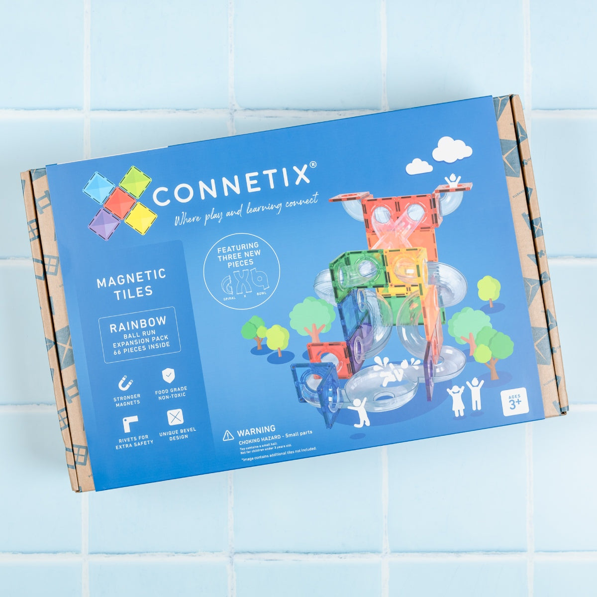 CONNETIX磁力片彩虹滾球軌道擴充組 (66片)