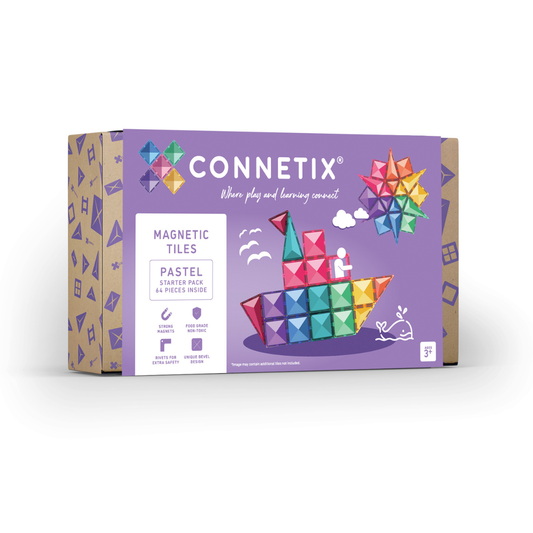 CONNETIX磁力片莫蘭迪粉嫩系列入門組 (64片)