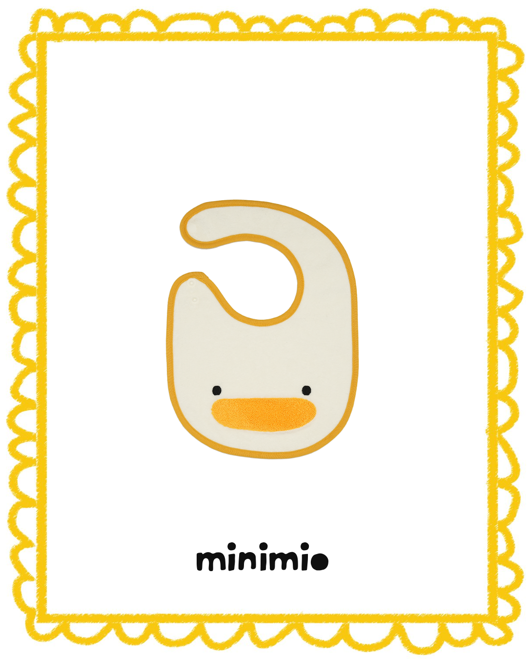 嬰兒純棉口水肩｜Minimio動物造型寶寶圍兜 - 小鴨款